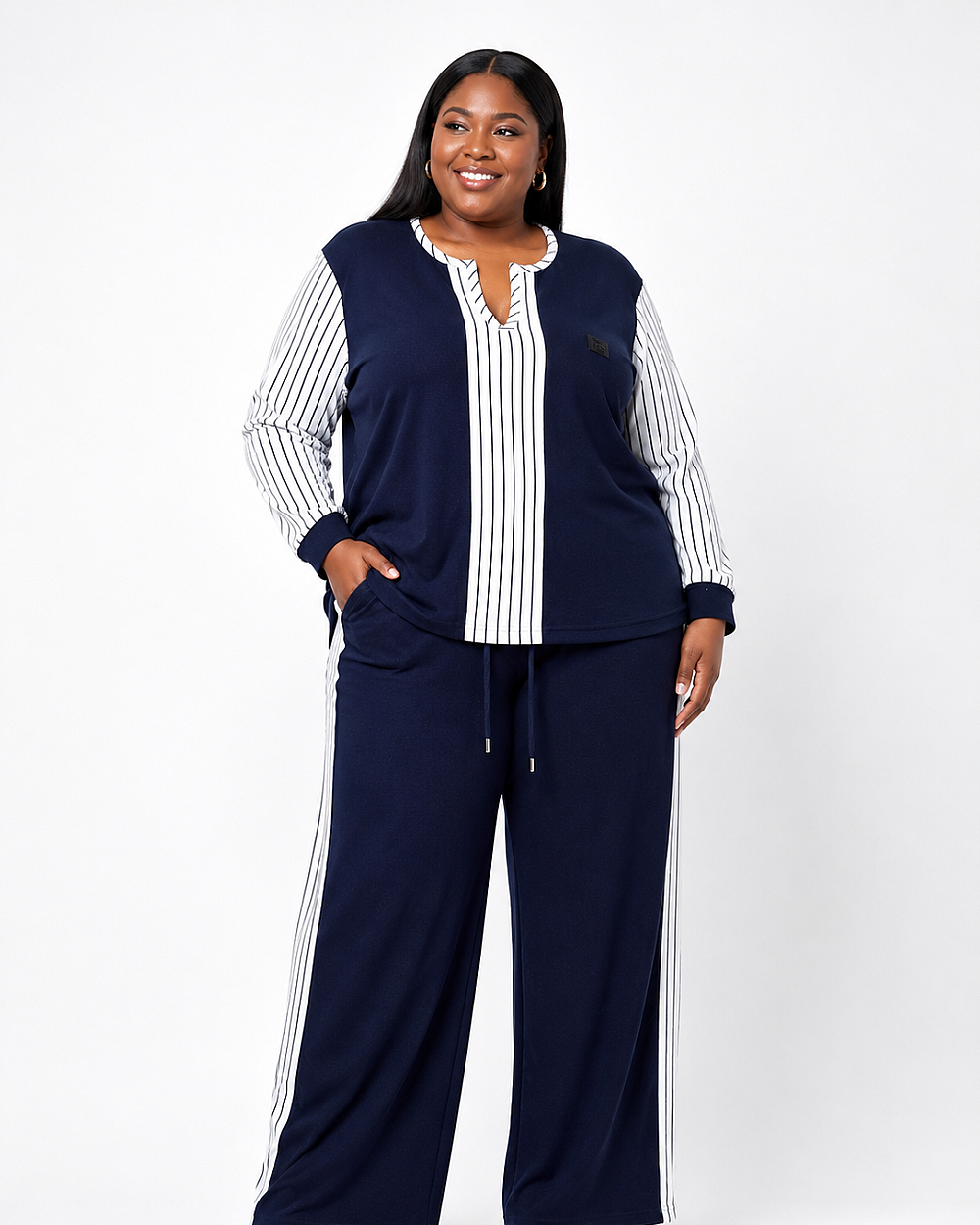 T&T Midnight Stripe Lounge Set