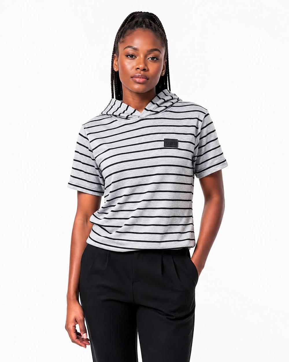 T&T Essential Striped Hooded Top